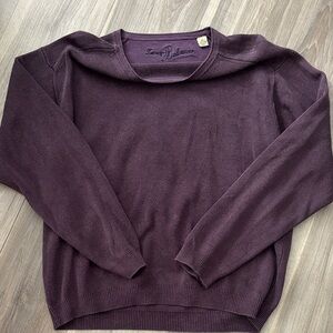 Tommy Bahama Purple Knit Sweater 55% silk 45% cotton XL